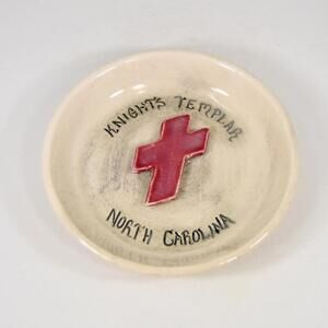 Vintage Knight's Templar Ashtray Trinket Dish Lick Creek Pottery North Carolina